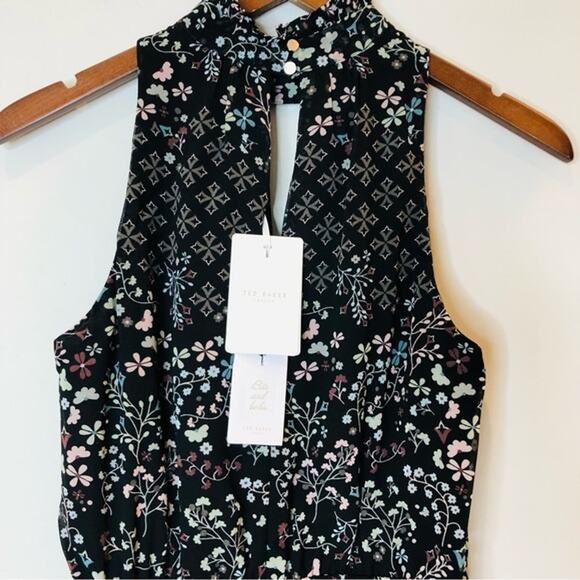 Ted Baker Marcila Hazel High Neck Wide Leg Jumpsuit Office Vacation 0-2 US 1 TB - Picture 3 of 15